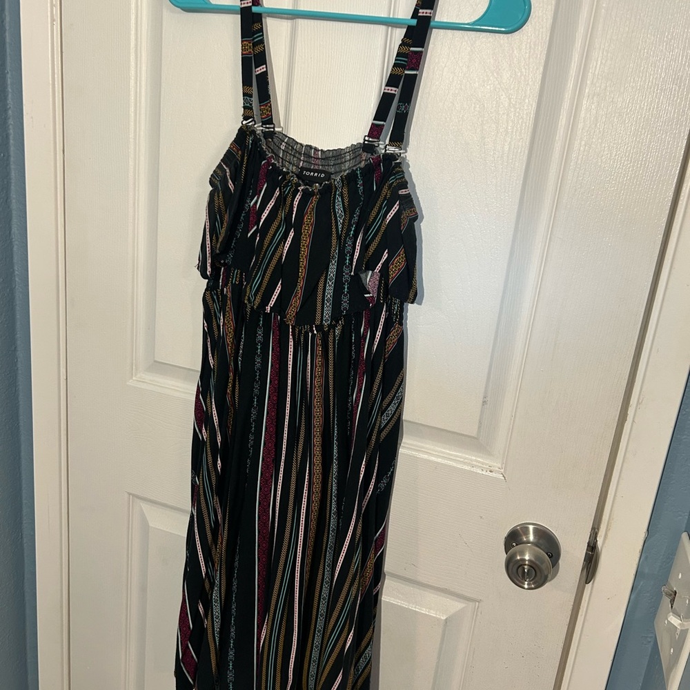 Torrid Striped Dress with removable Multicolor Straps